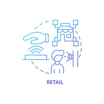 Retail blue gradient concept icon