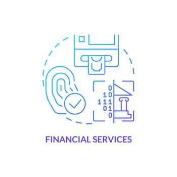 Financial services blue gradient concept icon