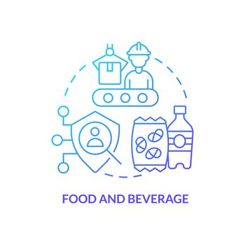 Food and beverage blue gradient concept icon