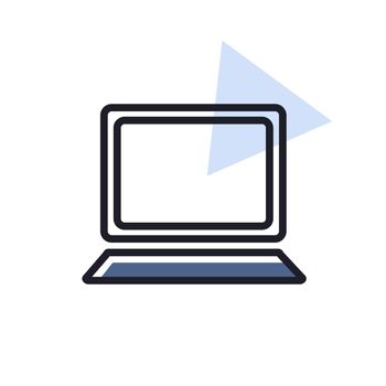 Laptop outline icon. Workspace sign