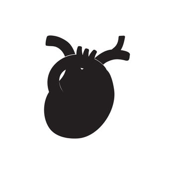 Human heart icon logo free vector 