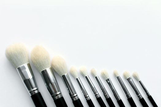 Makeup brush on white background
