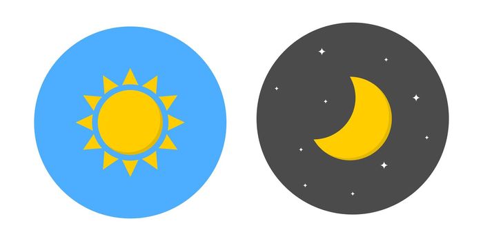 Day and night icon symbol set