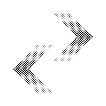 Halftone arrows left and right