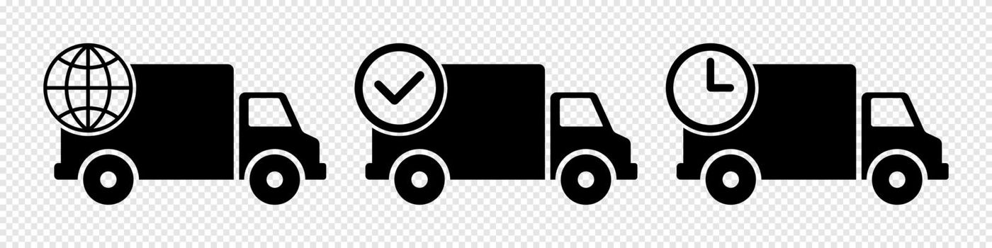 Delivery logistic truck icon set