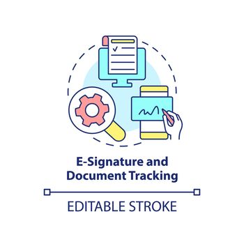 E-signature and document tracking concept icon