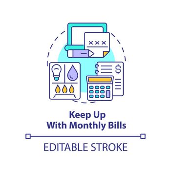Keep up with monthly bills concept icon