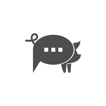 Pig icon logo design concept illustration template