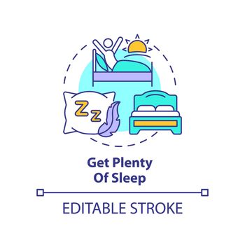 Get plenty of sleep concept icon