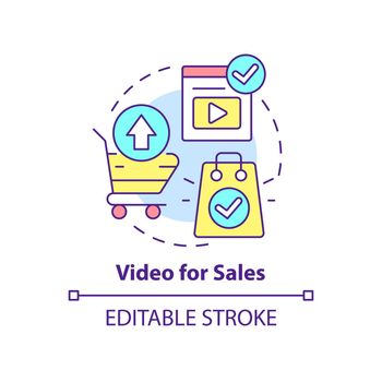 Video for sales concept icon