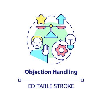 Objection handling concept icon