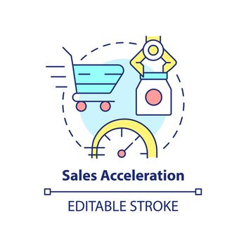 Sales acceleration concept icon