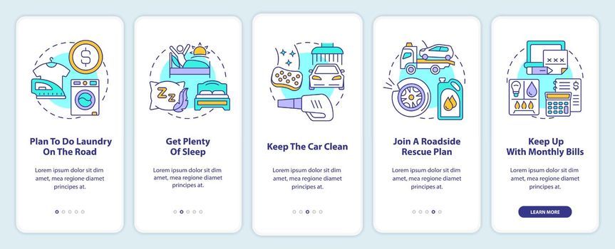 Road trip recommendations onboarding mobile app screen