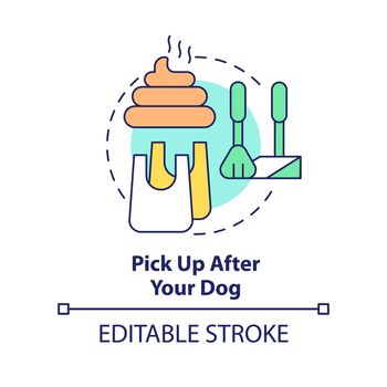 Pick up after your dog concept icon