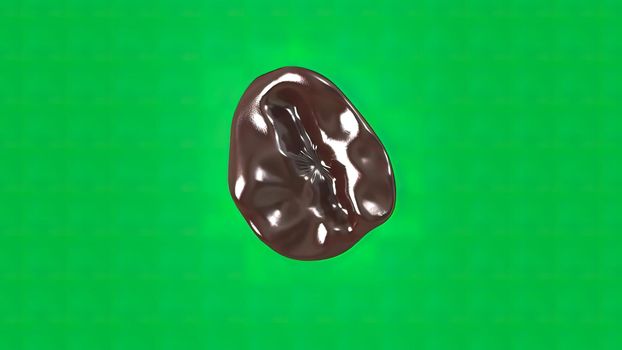 The liver on green background
