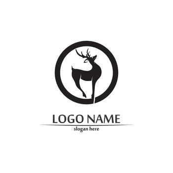 deer logo animal and mammal design and graphic vector