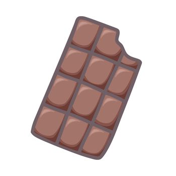 Dark chocolate bar isolated cartoon illustration