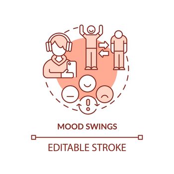 Mood swings terracotta concept icon