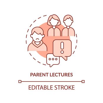 Parent lectures terracotta concept icon