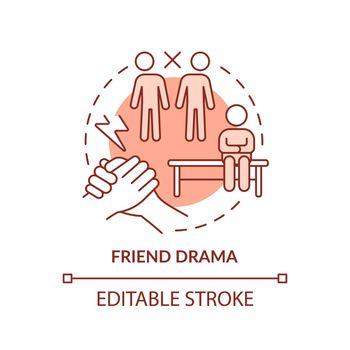 Friend drama terracotta concept icon