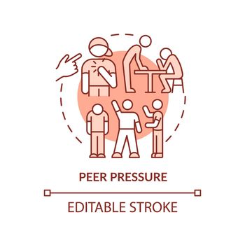 Peer pressure terracotta concept icon