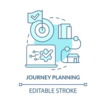 Journey planning turquoise concept icon