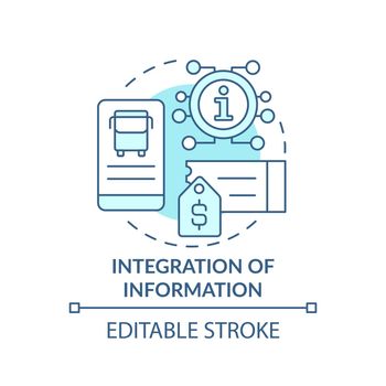 Integration of information turquoise concept icon