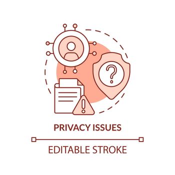 Privacy issues red concept icon