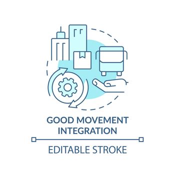 Good movement integration turquoise concept icon