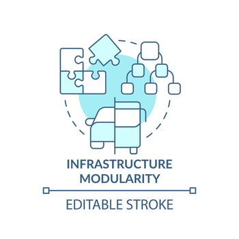 Infrastructure modularity turquoise concept icon