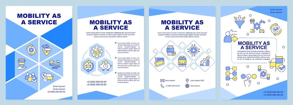 Mobility as service blue brochure template