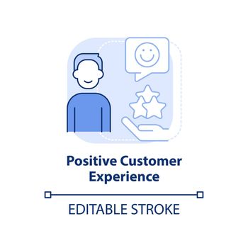 Positive customer experience light blue concept icon