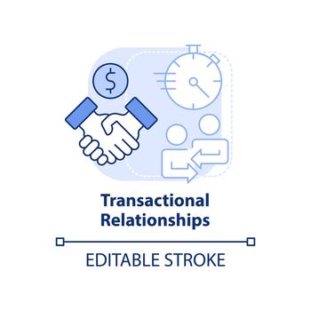 Transactional relationships light blue concept icon