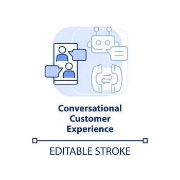 Conversational customer experience light blue concept icon