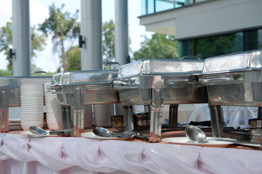 Food buffet catering in restaurant for wedding party banquet event. eating dining concept