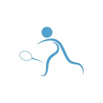 Playing badminton icon design illustration template