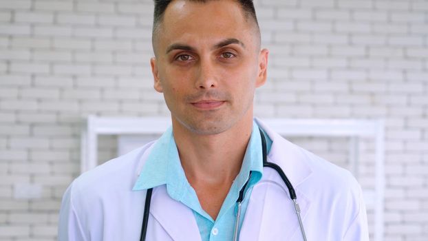 Doctor in professional uniform working at hospital