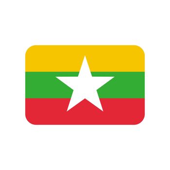 Myanmar flag vector icon on white background