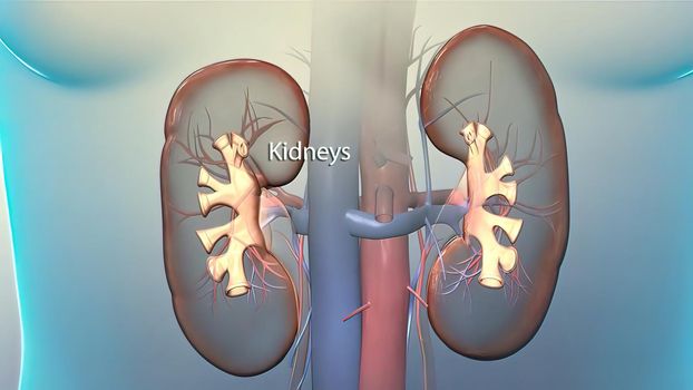 human anatomy showing kidney organ