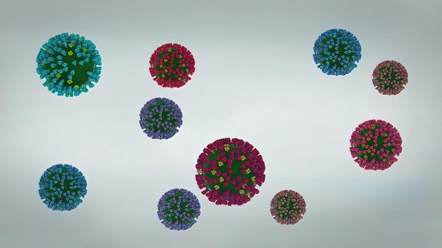 A virus, the appearance of a small collection of genetic code