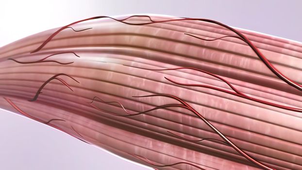 muscles and tendon 3d illustration