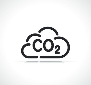 carbon dioxide cloud line icon