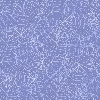 Seamless pattern for textile and wallpapers with naive hand drawn doodle leaves. Matisse style organic elements.