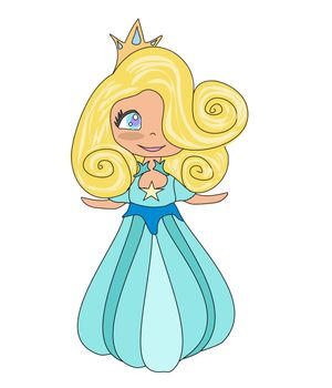 Cute princess - doodle isolated illustration