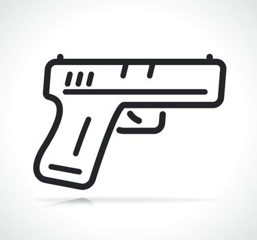 gun or handgun line icon