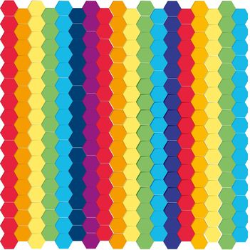 Abstract cells for wallpaper design. Geometric decoration element. Rainbow texture. Vector drawing.