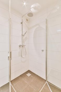 Interior of the shower cabinet with