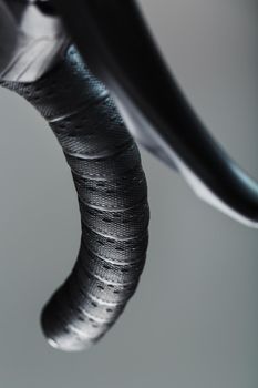 Handlebar winding of a road bike close-up