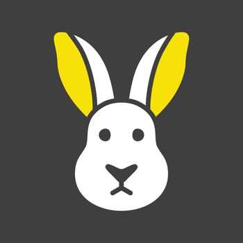 Rabbit glyph icon. Farm animal vector illustration
