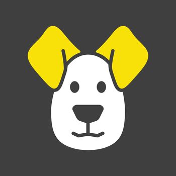 Dog glyph icon. Farm animal vector illustration